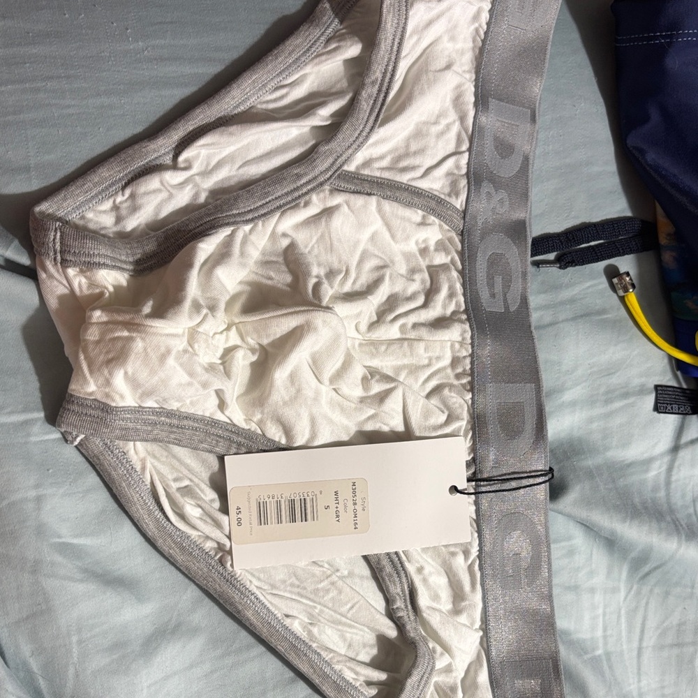 D&G White Briefs with Gray Trim